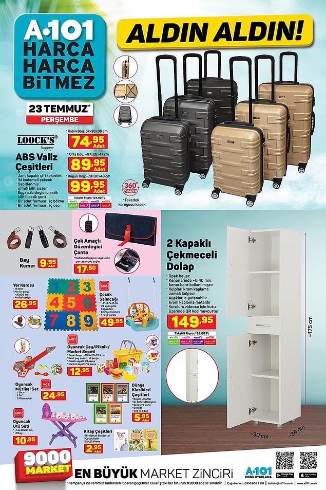 Tatile çıkacaklar için farklı boylarda valizler var.