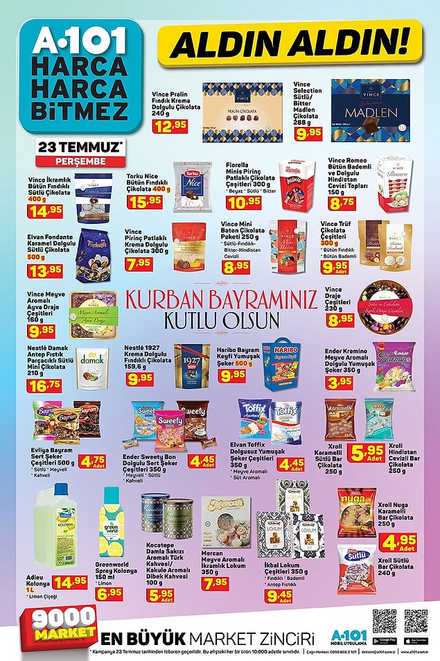 Bayram için gerekli olacak şeker ve çikolata çeşitleri Perşembe günü raflarda yerini alacak.