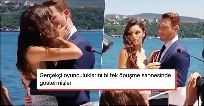 Hande Erçel ve Kerem Bürsin'in Sen Çal Kapımı Dizisi İçin Çektiği Uzun Öpüşme Sahnesi Sosyal Medyaya Bomba Gibi Düştü