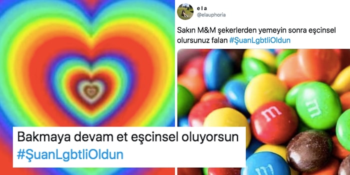 Gökkuşağı Renklerinden Oluşan Fotoğrafları 'Şu An LGBTli Oldun' Etiketiyle Paylaşarak Tepkilerini Dile Getiren İnsanlar