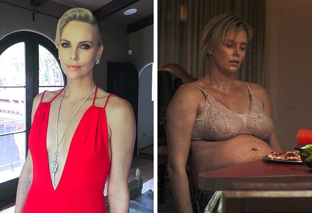 1. Charlize Theron, Tully filmi için 22 kilo aldı...