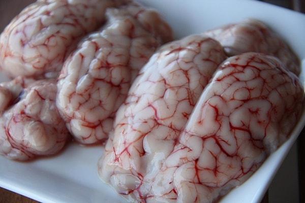 10. Genellikle Asya ülkelerinde tüketilen domuz beyni.