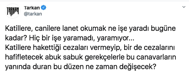 Tarkan da bugün Pınar için tepkisini oldukça net gösterdi ve açık açık yetkililere seslendi.
