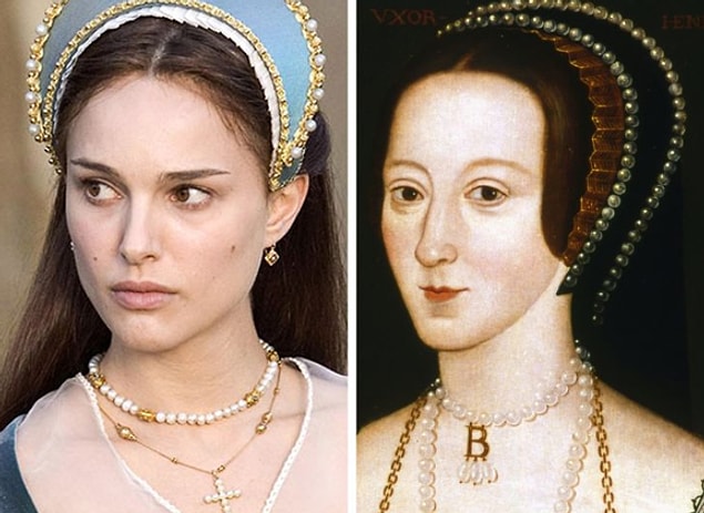 8. Anne Boleyn olarak Natalie Portman - Boleyn Kızı filminde.