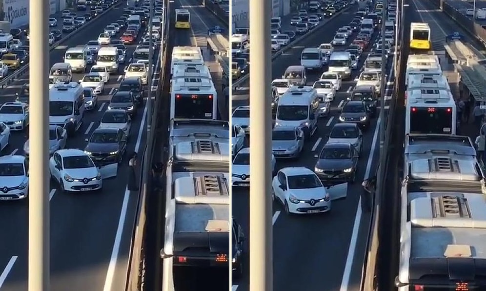 Aracıyla Trafiği Durduran Sürücü Yolda Mahsur Kalan Kediyi Ezilmekten Kurtararak Aracına Aldı