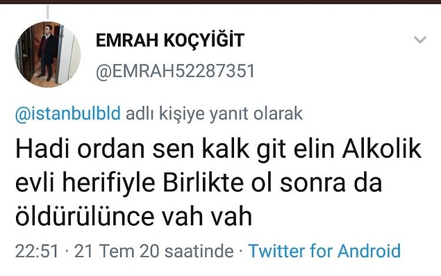 Bu yorumlardan bir tanesi de Emrah Koçyiğit isimli bir hesaptan yapıldı. İnsanın aklı duruyor bu izansızlık karşısında!