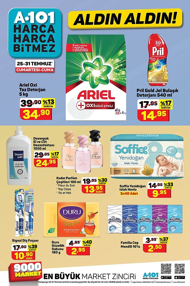 Temizlik ürünlerinin yoğunlukta olduğu bir katalog daha.