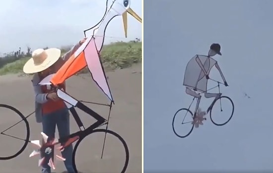 Daha İyisini Görmediniz: Gökyüzünde Bisiklet Binen Birilerini Görüp Şaşırmanıza Neden Olacak Uçurtmalar