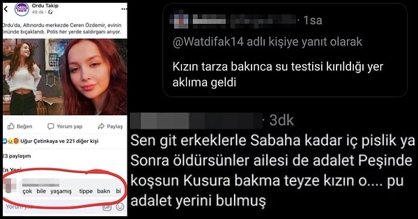 Kendi evinin, kapısının önünde kendini bilmez bir vahşi tarafından öldürülmesi; cani hislerle hareket eden bu erkeğin cinayeti işledikten sonra mutlu olduğunu söylemesi de yetmedi bu vicdan yoksunlarına...