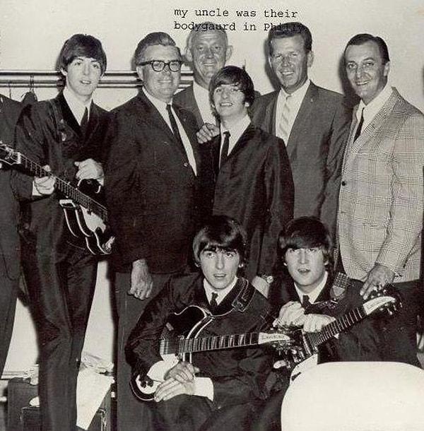 10. "Amcam Beatles grubu Philadelphia'ya geldiğinde onlara korumalık yapmış. Ringo'nun arkasındaki uzun adam amcam."