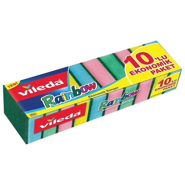 8. Vileda rengarenk bulaşık süngeri indirimde sadece 10.75 TL! Tanesi 1 TL'ye geliyor!