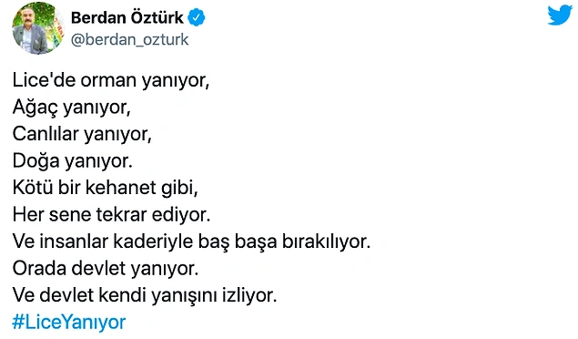 Sosyal medyada yangına bilerek yeterli müdahale edilmediği yönünde iddialar da yer aldı👇