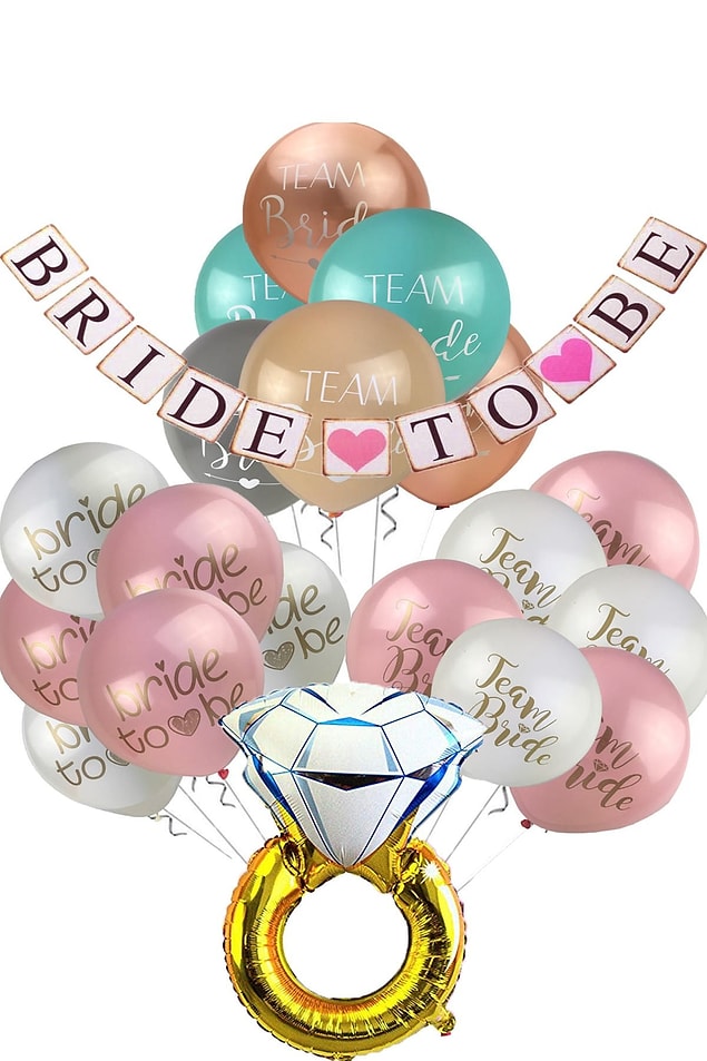 5. Gelin olacaklar için inanılmaz tatlı bir balon seti buldum.