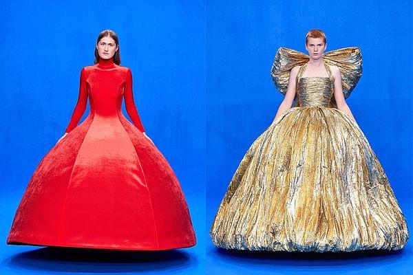 İlginç tasarımlarıyla tanınan Balenciaga'nın yeni koleksiyonunda bu elbiselere yer vermesi tesadüf müydü bilmiyoruz.