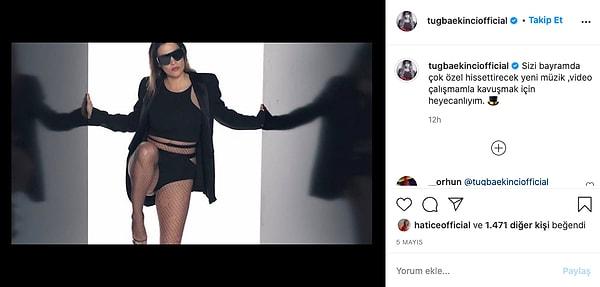 Tuğba Ekinci, bayramda çıkacak yeni şarkısının reklamını Instagram hesabından böyle duyurmuştu.