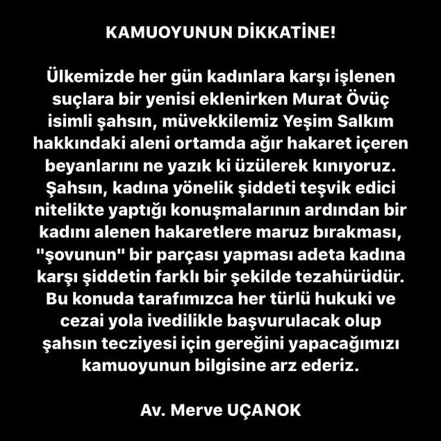 Ve açtığı davanın arkasında duracağını da göstermiş oldu...