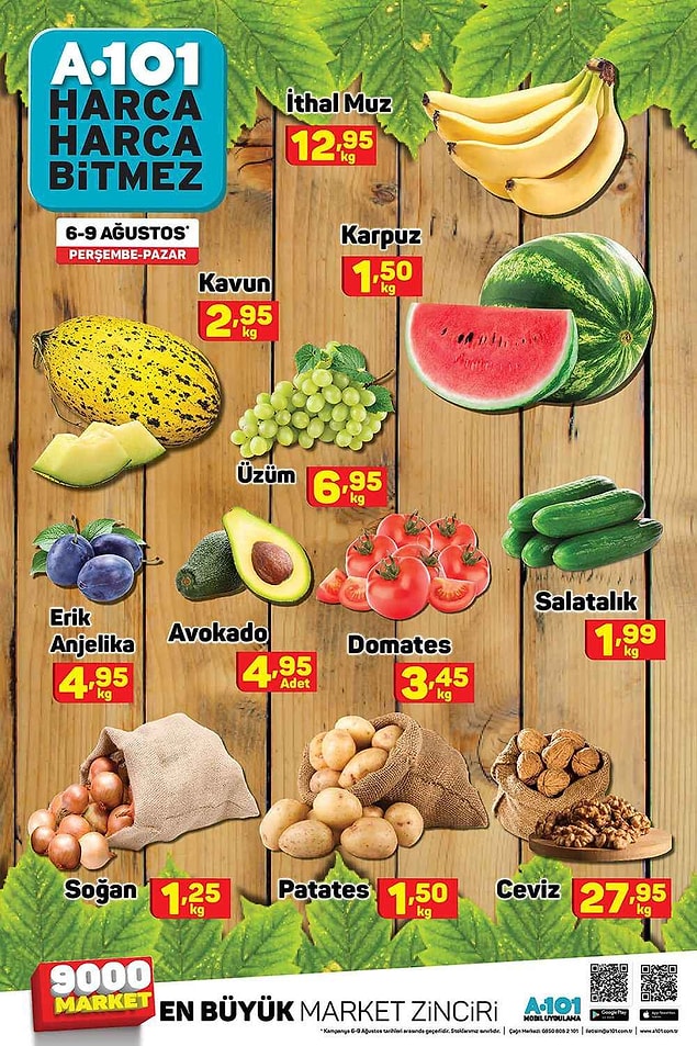 6-9 Ağustos (Perşembe-Pazar) günleri ise meyve ve sebze günü.