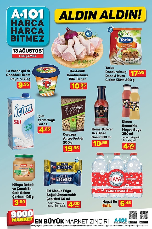 Çeşitli ürünlerin olduğu bir katalog.