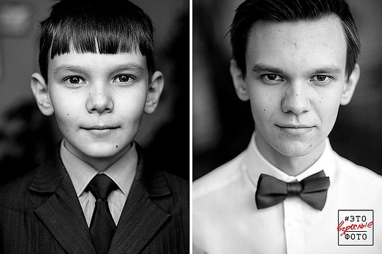 9 фотографий одних и тех же людей с разницей в 6,5 лет показывают, как быстро растут дети