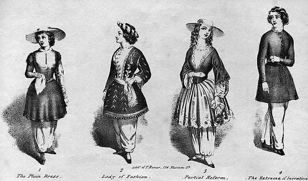 Bu tarihlerde kadınlar sadece ağır, uzun elbiseler giyebiliyordu. Türk pantolonu büyük bir kadın hareketine dönüşmüştü.