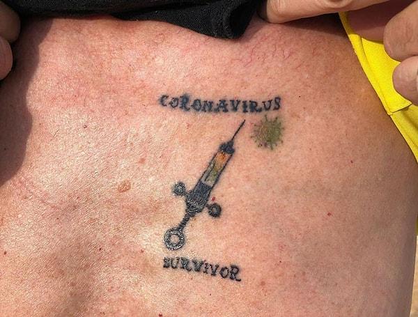 16. Koronavirüsü atlatan birinin yaptırdığı hatıra dövmesi: