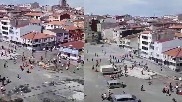 Bazı evlerinden çatılarından kiremit yağdı.