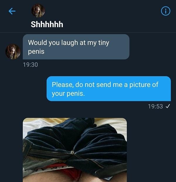 Nessa'ya bir erkek DM'den penis fotoğrafını göndermek istiyor...