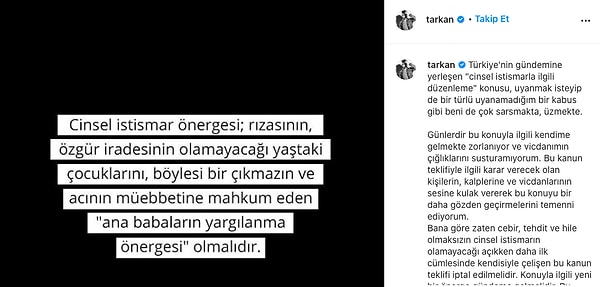 "Çocuklarının ellerinden safiyetlerini, hayallerini ve ümitlerini çalanların yargılanacağı bir önerge. Çünkü cinsel istismarın asıl suçluları onlardır."