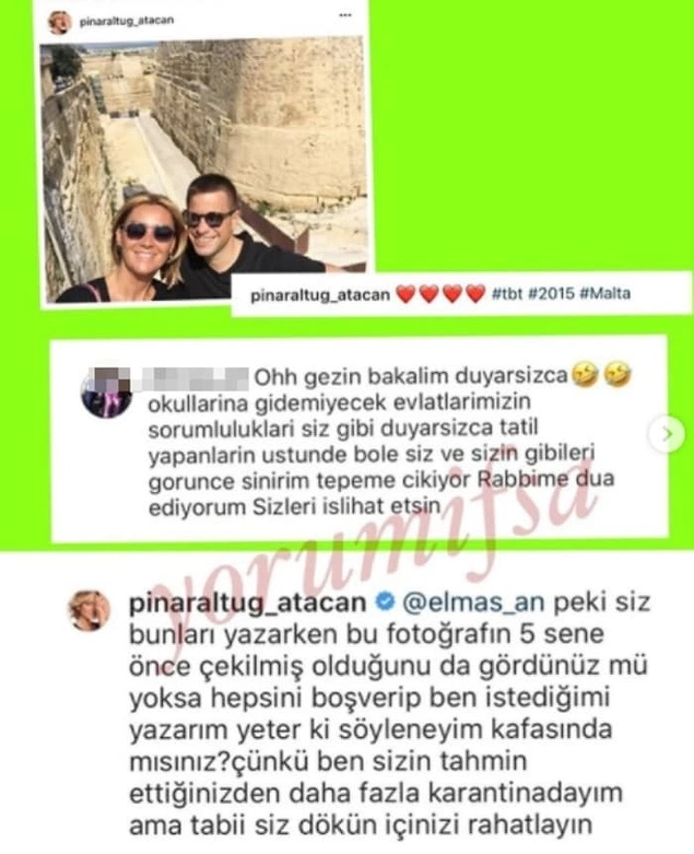 Eski bir fotoğrafını Instagram hesabından paylaşan Pınar Altuğ, bir takipçisinin söyledikleri karşısında sinirlendi!