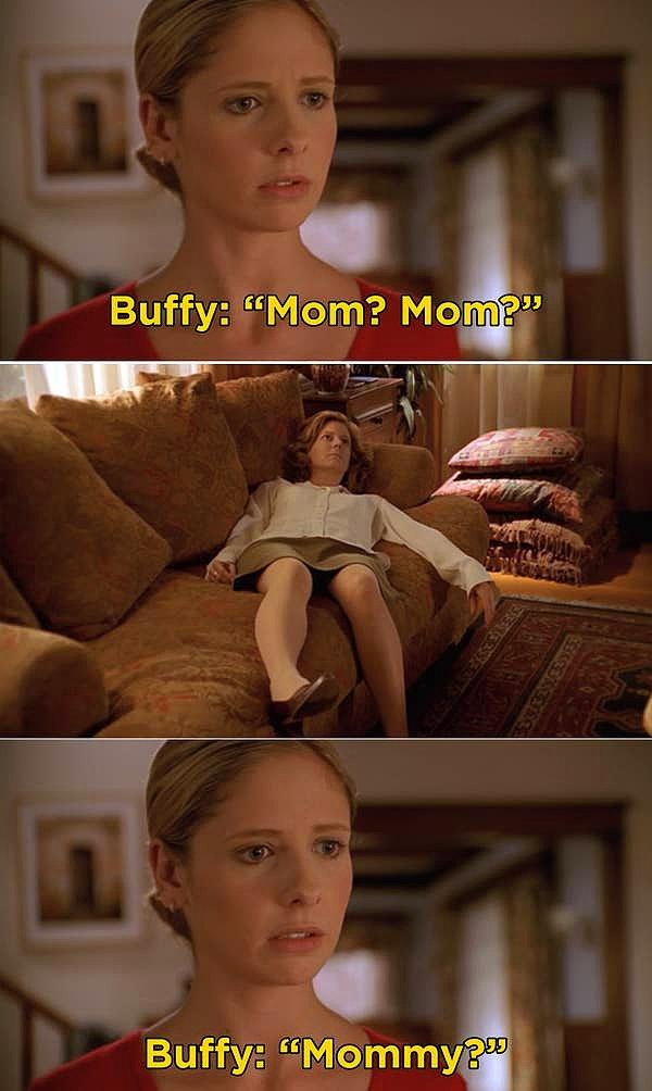4. 'Buffy the Vampire Slayer'da, Buffy'nin annesi Joyce'un aniden ölmesi ve Buffy'nin annesinin ölü bedenini bulduğu sahne.