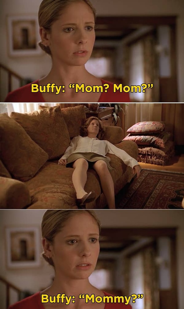 4. 'Buffy the Vampire Slayer'da, Buffy'nin annesi Joyce'un aniden ölmesi ve Buffy'nin annesinin ölü bedenini bulduğu sahne.