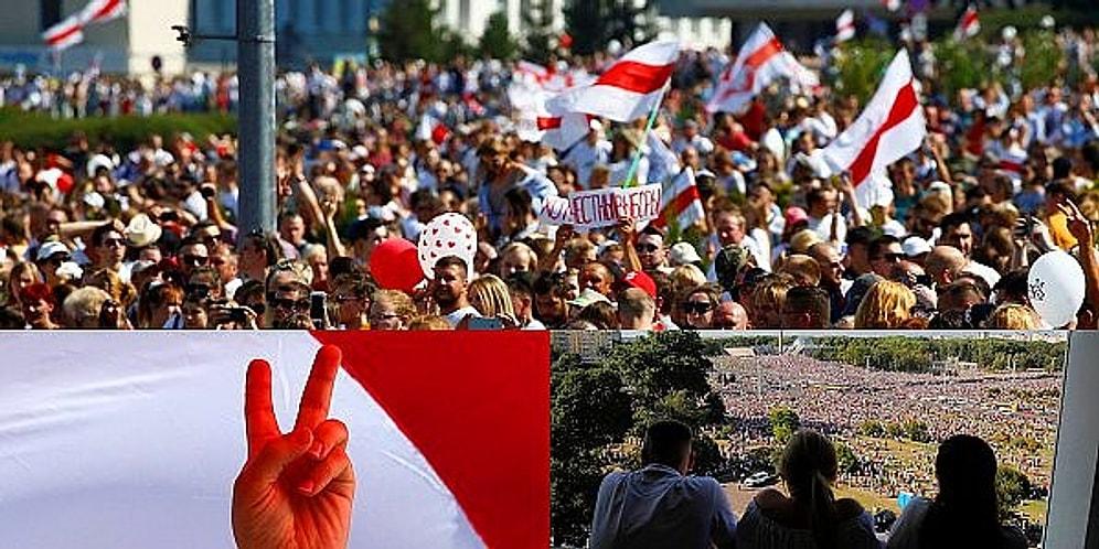 Ülke Tarihinin En Büyük Protesto Gösterisi Yapıldı: Belarus'tan Çarpıcı Kareler 📷
