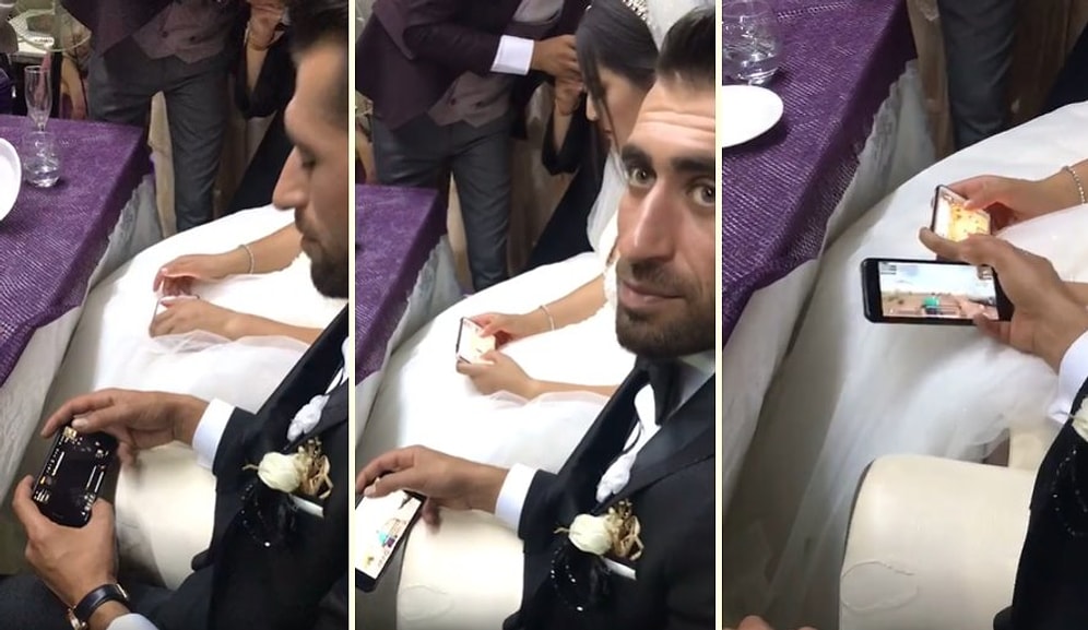 Düğünlerinde Telefondan PUBG Oynayan Gelin-Damat