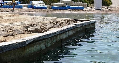 Su Altı Kameraları Tarafından Tespit Edildi: Bodrum'da Denizin İçinde Beton Duvar Yapıldı