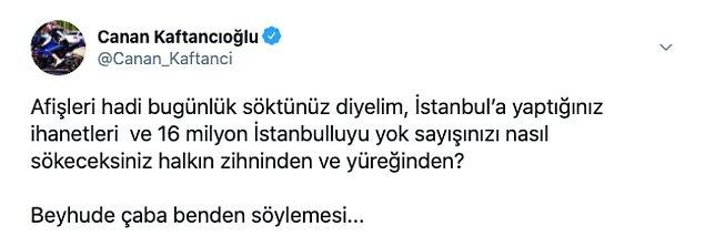 CHP İstanbul İl Başkanı Kaftancıoğlu Twitter'dan tepki gösterdi: 'Beyhude çaba...'