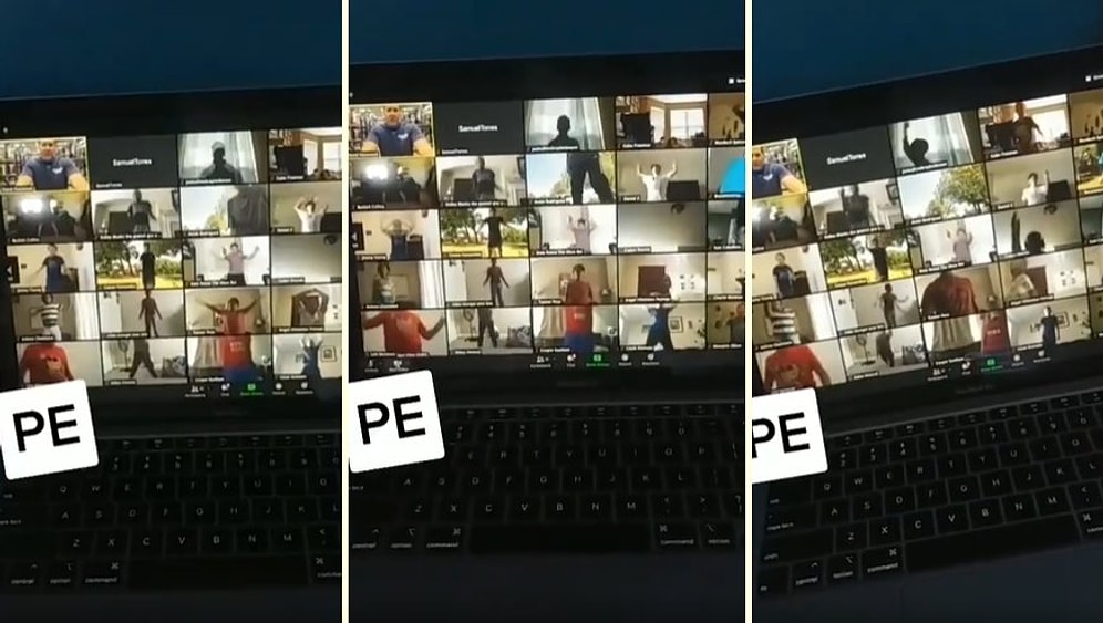 Koronavirüs Nedeniyle Sporlarını Evde Yapan İnsanların Online Spor Dersinde Ortaya Çıkardıkları İlginç Görüntü