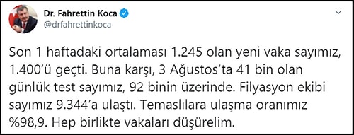 Koronavirüste En Başa Dönüyoruz: Günlük Vaka Sayısı 1400'ü Geçti