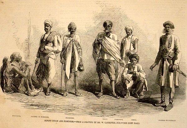 Thuggee topluluğu cani olmasının yanı sıra kendi tarihlerini Müslüman kabilelere dayandırmaktaydı. Fakat daha sonra içlerine pek çok Hindu girmiştir.