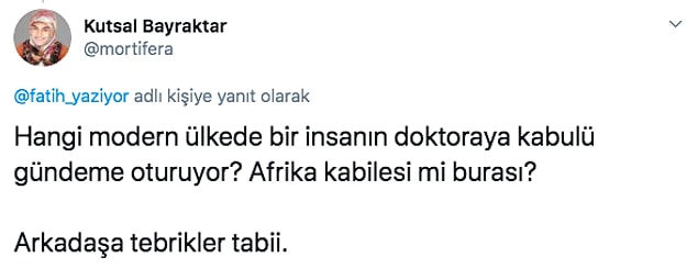 Bu paylaşımın ardından da başörtüsü üzerinden mağduriyet yaratmaya çalıştığı için sosyal medya kullanıcıları tepki gösterdi.