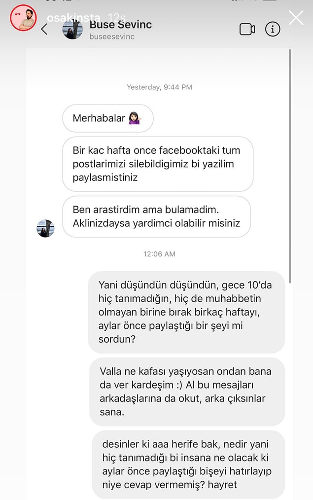 'Geliyor cevap bekle' dediği cevabı da bu: