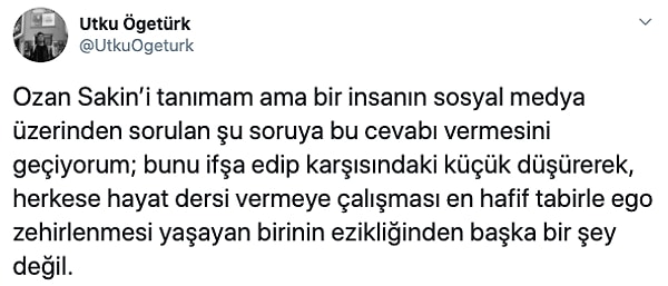 Kendisinin bu tavrı karşısında sosyal medyadan da tepkiler gecikmedi.