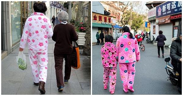 11. Çin'de sokakta veya alışveriş merkezinde pijama ile gezmek normal karşılanır.