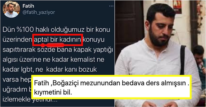 Başörtüsü Üzerinden Mağduriyet Yaratmaya Çalıştığı Kadından Ders Niteliğinde Bir Cevap Alınca Genç Kadına Hakaret Etmeye Başlayan Twitter Kullanıcısı