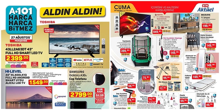 İndirim Günleri Başlıyor: A101 ve BİM Aktüel Ürünler Listesinde Bu Hafta Neler Var?