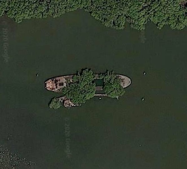 11. Обломки корабля в деревьях в Австралии