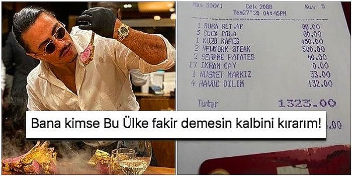 Nusret'in Aşırı Pahalı Adisyonu Üzerinden Ülkede Fakirliğin Olmadığını Savunan Kişiye Kapak Gibi Cevaplar Geldi