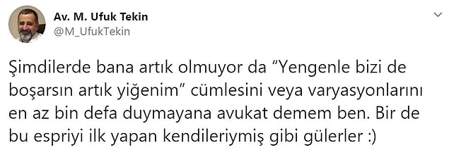 8. "Ehehehehe" şeklinde gülmeler eşliğinde gelen boşanma esprileri. :)
