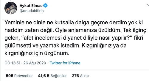 Aykut Elmas'ın Diyanet İşleri Başkanını Eleştirdiği Tweet'e Tepki Yağdı