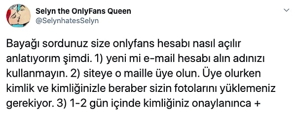 OnlyFans içerik üreticisi birinin açıklamasını da merak edenler için şöyle bırakalım 👇