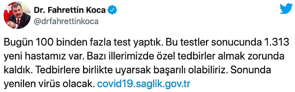 Koca: "Tedbirlere birlikte uyarsak başarılı olabiliriz"